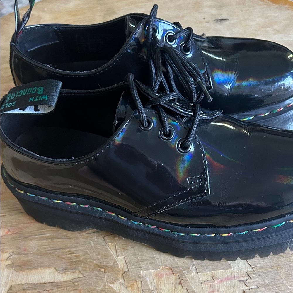 Dr. Martens Black Patent Platform Shoes